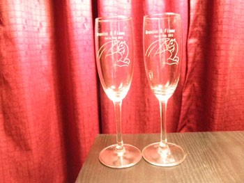 Champagne Flutes - Wedding Glasses - Personalized, Custom Etched Engraved