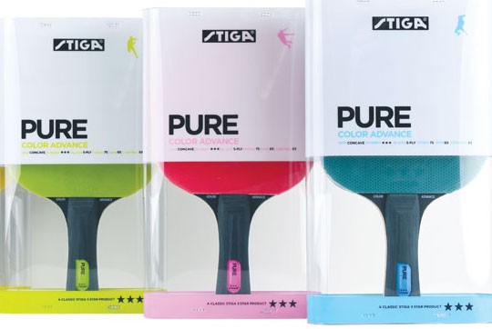 Stiga Pure Color Advance Rackets - in Blue, Green and Pink - Personalized, Customized, Engraved Ping Pong Paddles