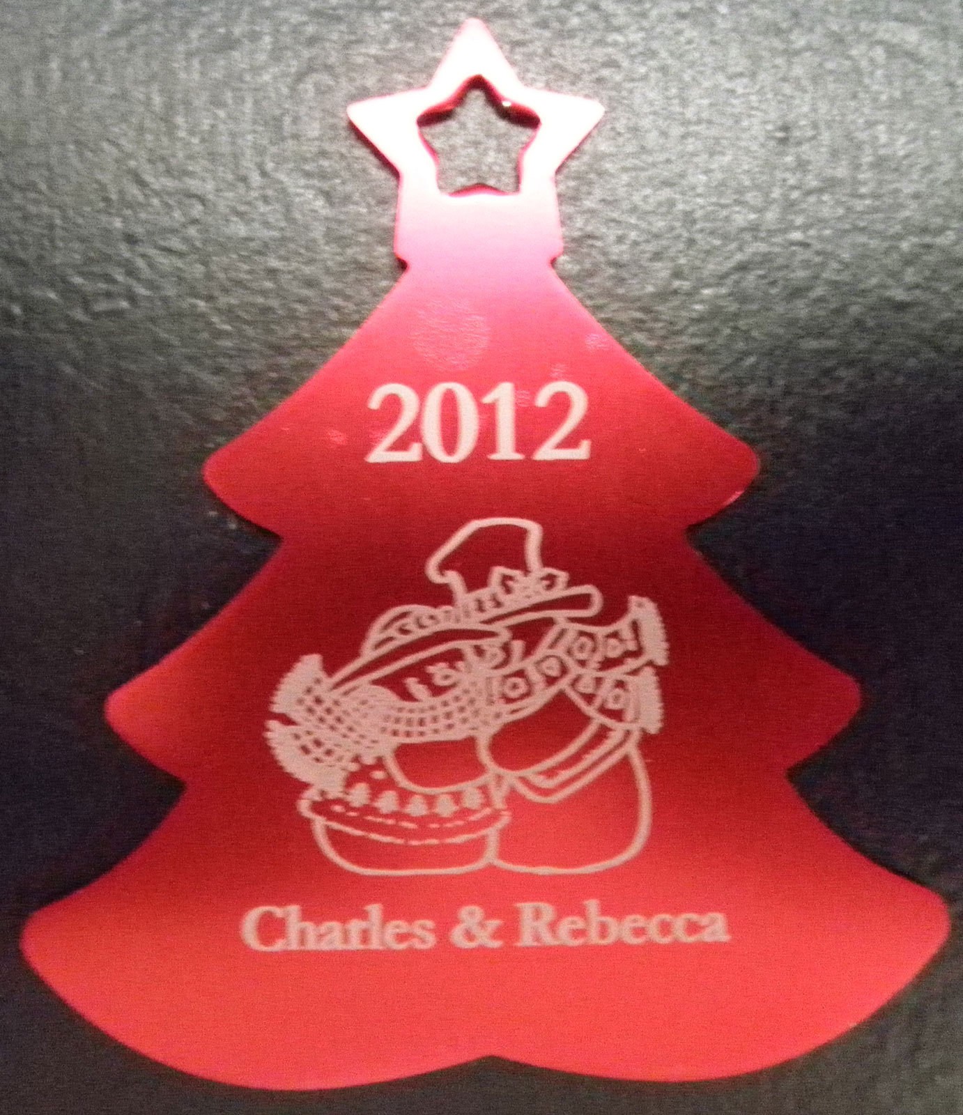 CHRISTMAS TREE ORNAMENT - Metal  - Custom Engraved Keepsake