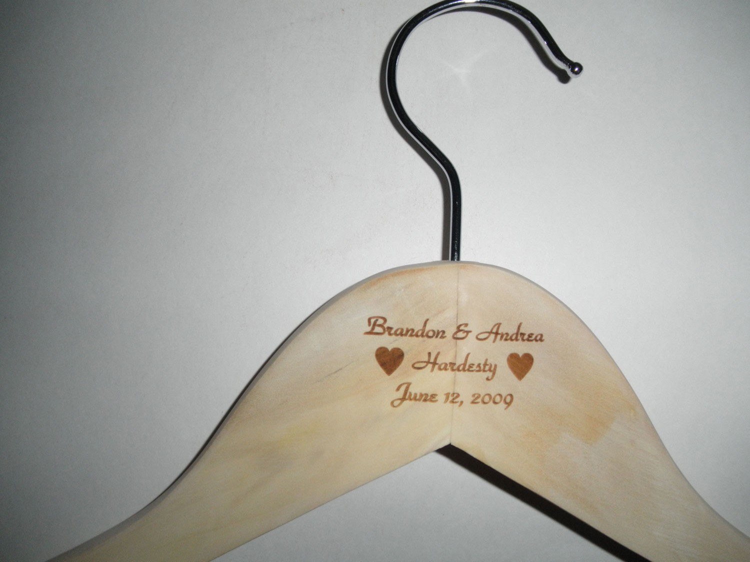 Wood Clothes Hanger - Personalized, Custom Engraved - Anniversary, Wedding