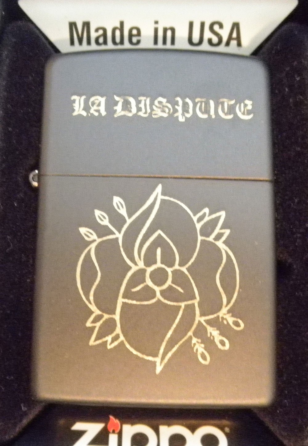 Black Zippo Ligher - Engraved