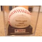 BASEBALL with Clear Acrylic Case - Official League Playmaker by Rawlings Baseball - Wedding, Anniversary - Personalized, Custom Engraved