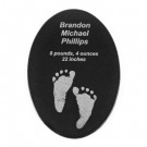 Black Granite Plaque - Personalized, Custom Etched Engraving - Black Granite - 5x7 Oval Plaque - Birth Remembrance